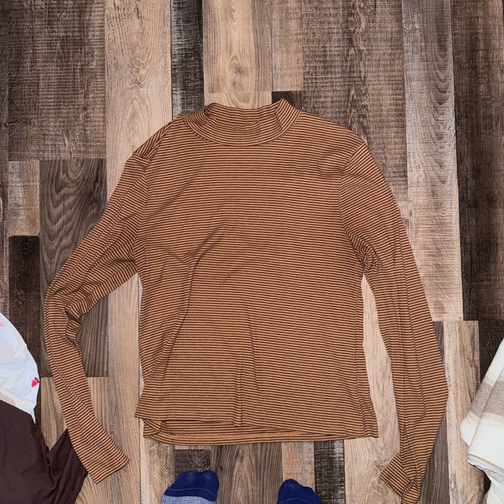 Aeropostale Brown Striped Long Sleeve Tee